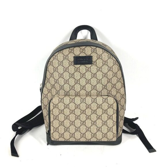 GUCCI 429020 GG Supreme bag logo Backpack Beige/Black main image 11
